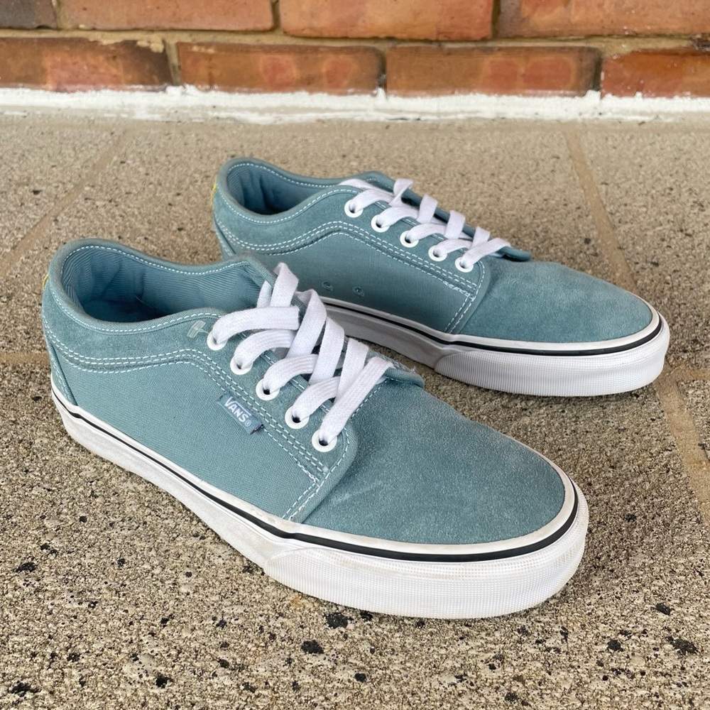 Vans Chukka Low Smoke Blue/Pale Banana Suede Canvas Men's Sz 7.5